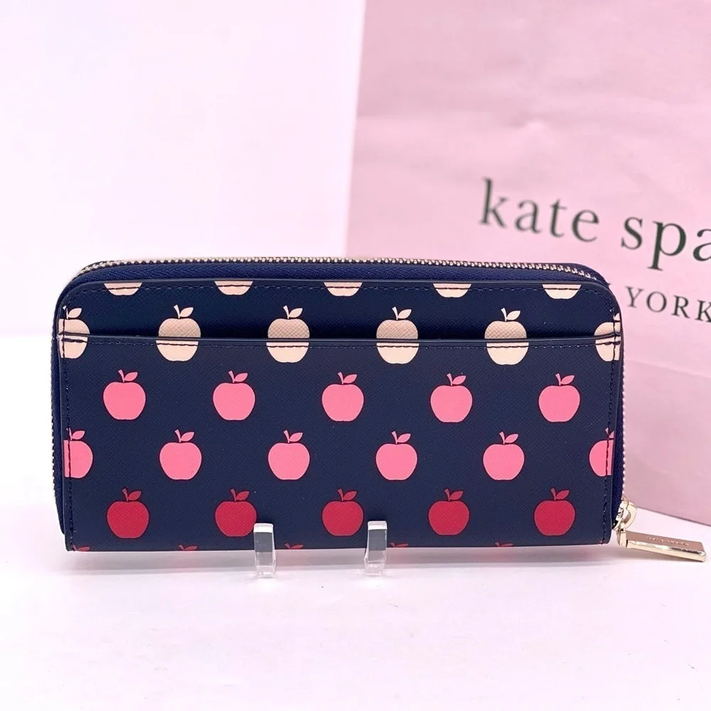 Kate Spade Perfect Orchard Apple Large Zip Continental Wallet